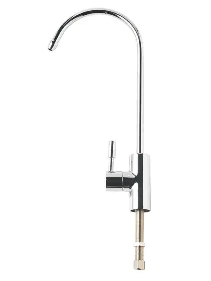 De osmosekraan Kasai is een chromen eenwegkraan voor gefilterd water welke is voorzien van een aansluiting voor alle 1/4" slangen.