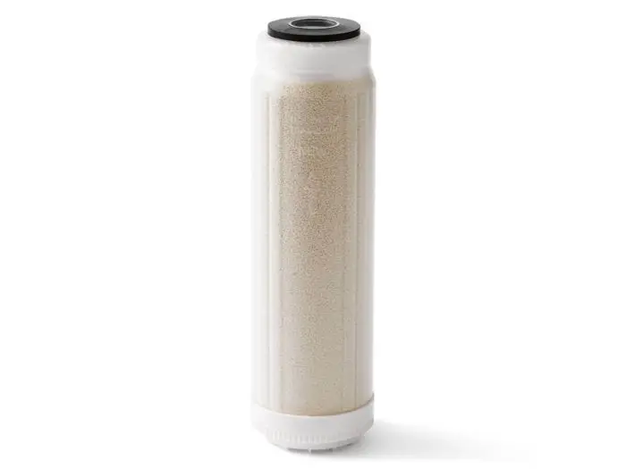 Nitraat cartridge van 10 inch met daarin 0,7 liter anti-nitraat hars. Voor verdere nitraat reductie.