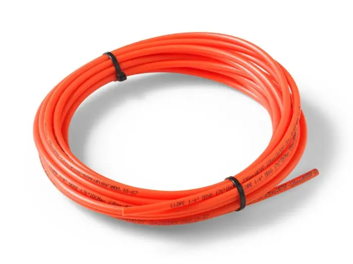 Osmoseslang 1/4 inch (+/- 6,3 cm) met een lengte van 10 meter in de kleur oranje.