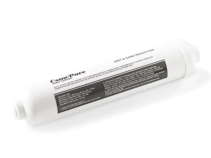 Inline Sedimentfilter 2 inch welke deeltjes uit het water uit het water verwijderd en de levensduur van het membraan verlengt.