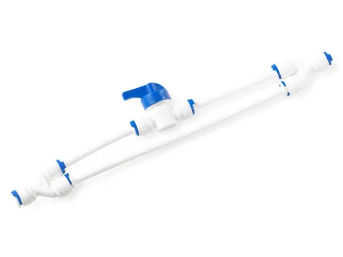 Spoelkraantje voor het handmatig spoelen van het osmose membraan. Dit verlengt de levensduur van het membraan.