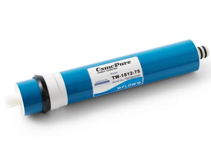 TW-1812-75 omgekeerde osmose membraan (RO) van 75 GPD met een opbrengst van 285 liter per 24 uur.