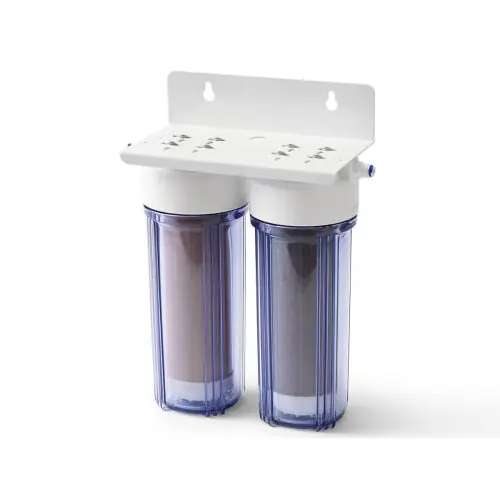 DI anti-silicaat combifilter van 10 inch met daarin 0,7 liter DI-hars en anti-silicaathars welke hervulbaar is.