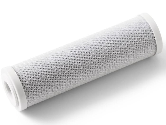Blok koolfilter voor in een 10 inch filterpot. Verwijderd o.a. kleurstoffen, chloor en diverse vervuilingen uit het water.