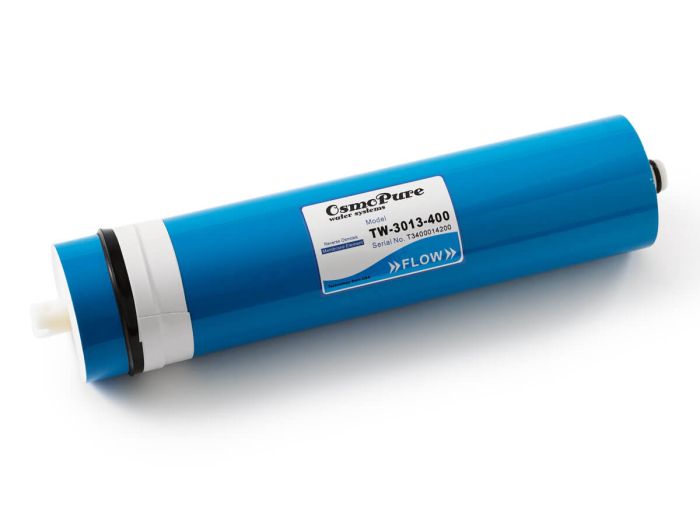 TW-3013-400 omgekeerde osmose membraan (RO) van 400 GPD met een opbrengst van 1520 liter per 24 uur.