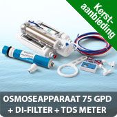 Osmoseapparaat 75 GPD met DI-filter en TDS meter