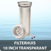 Filterhuis 10 inch transparant. Filterpot voor osmose apparaat met 1/4" slangen thumbnail