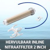 Hervulbaar inline nitraatfilter 2 inch