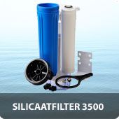 Silicaatfilter 3500 inclusief hervulbaar cartridge gevuld met 3,5 liter anti-silicaathars, filterhuissleutel en ophangbeugel voor 1/4" osmoseslangen.